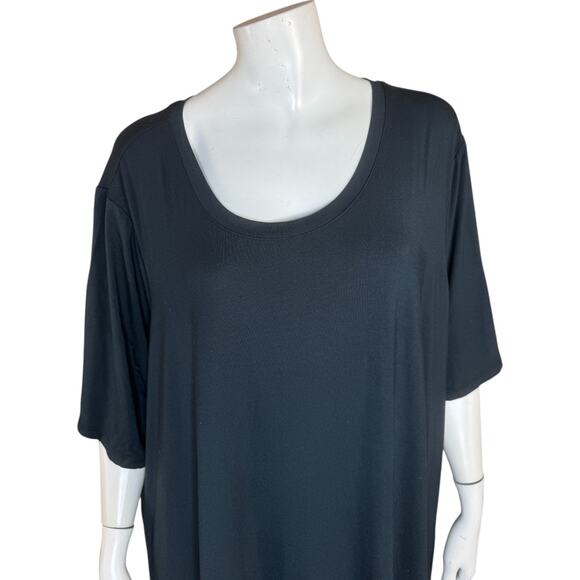 LOGO by Lori Goldstein Regular Rayon 230 Elbow Sleeve Dress Black 4X - Picture 2 of 13